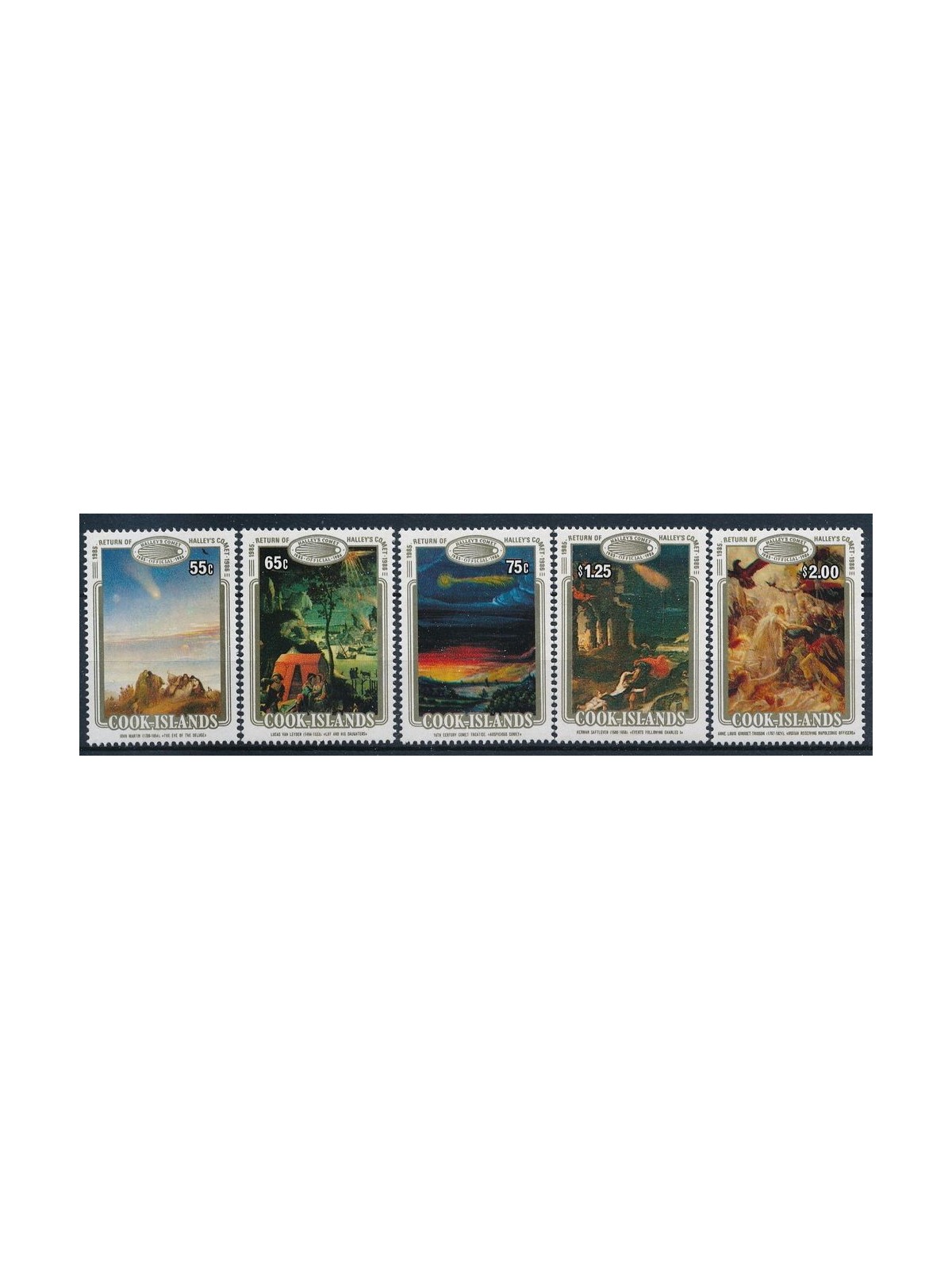 ISOLE COOK 1986 Cometa di Halley 5v MNH**