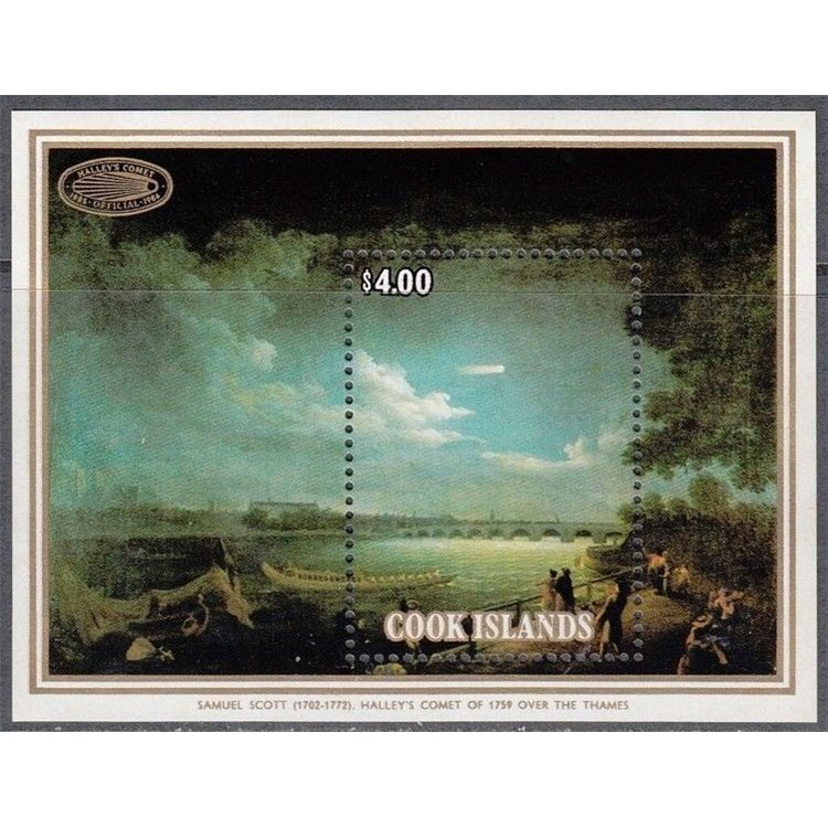 COOK ISLANDS 1986 Halley's Comet 1 s/s MNH**