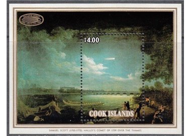 ISOLE COOK 1986 Cometa di Halley 1 BF MNH**