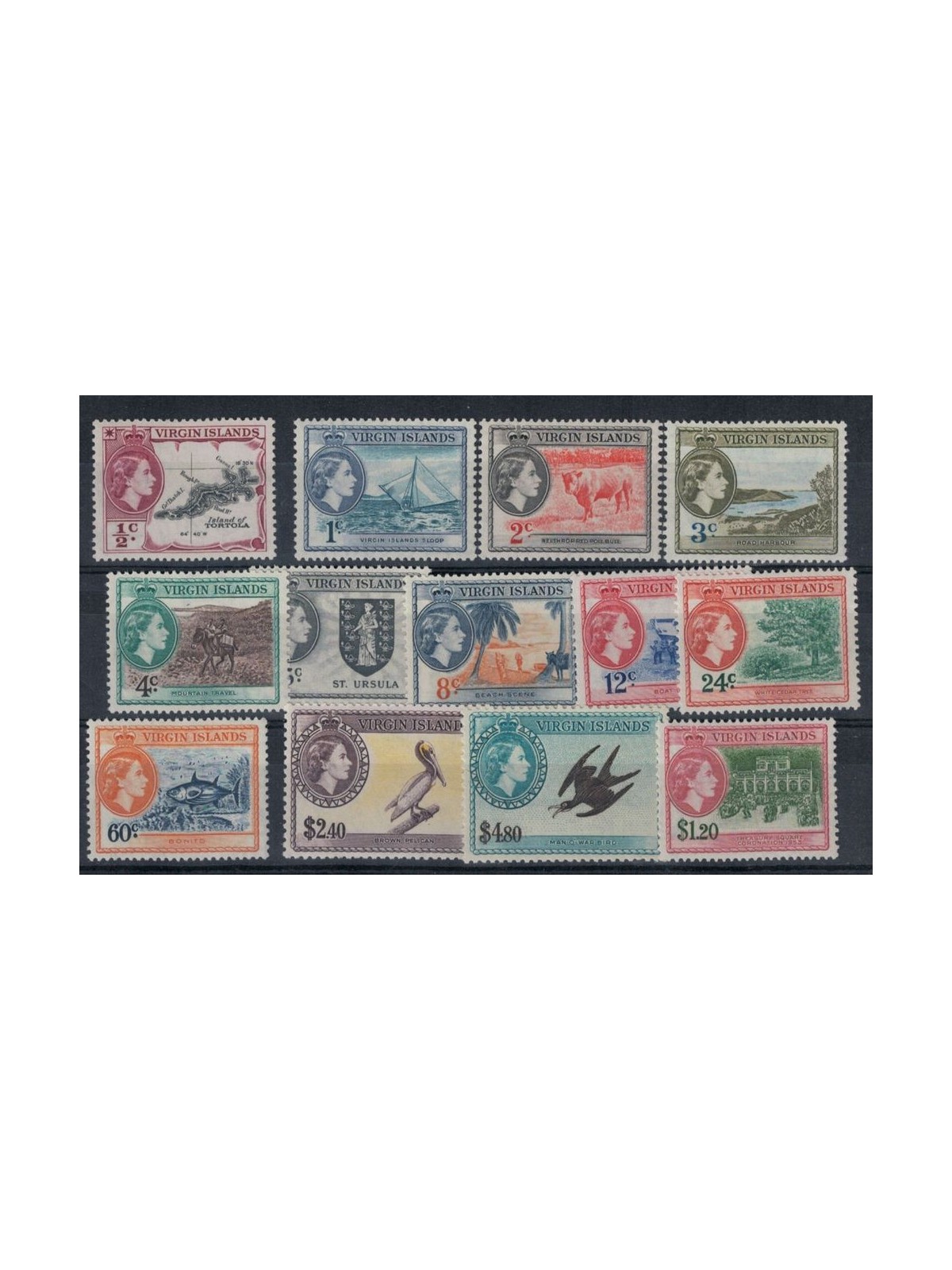 VIRGIN ISLANDS 1956 Ordinary, Elizabeth II 13v MH*