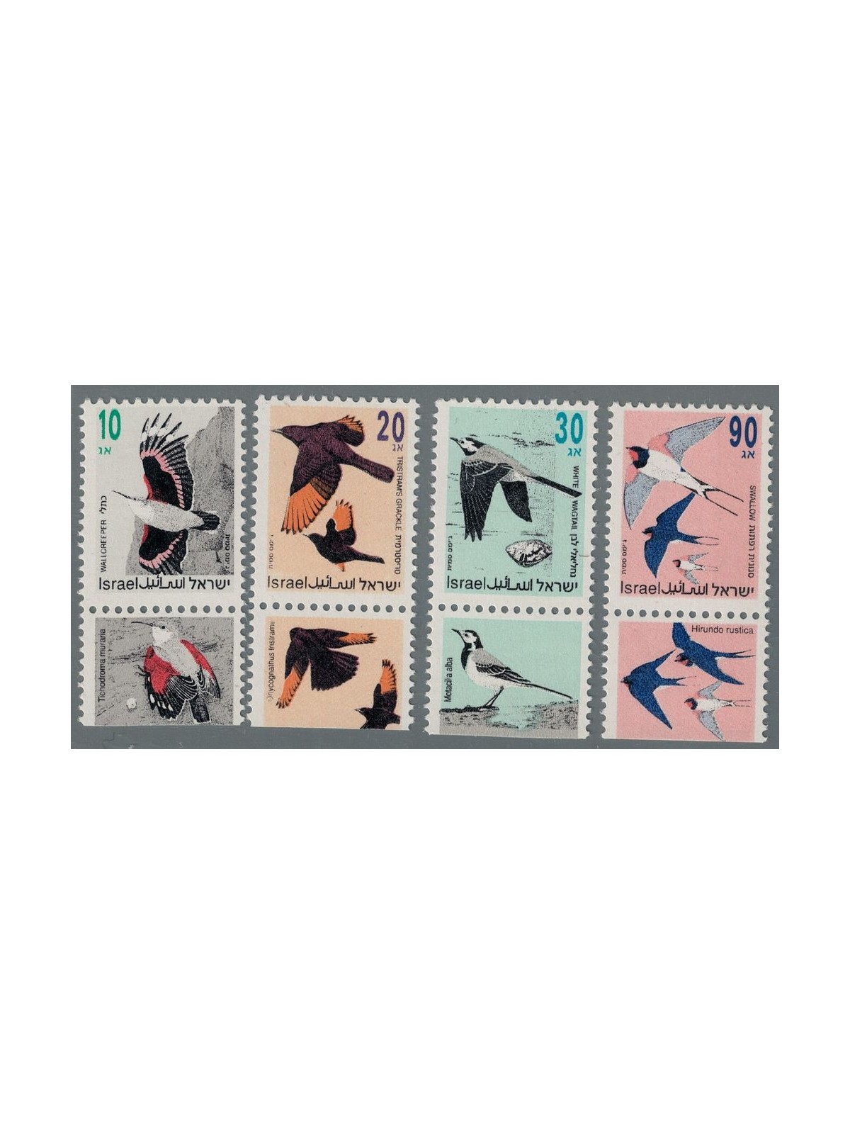 ISRAELE 1992 Serie ordinaria, uccelli 4v MNH**