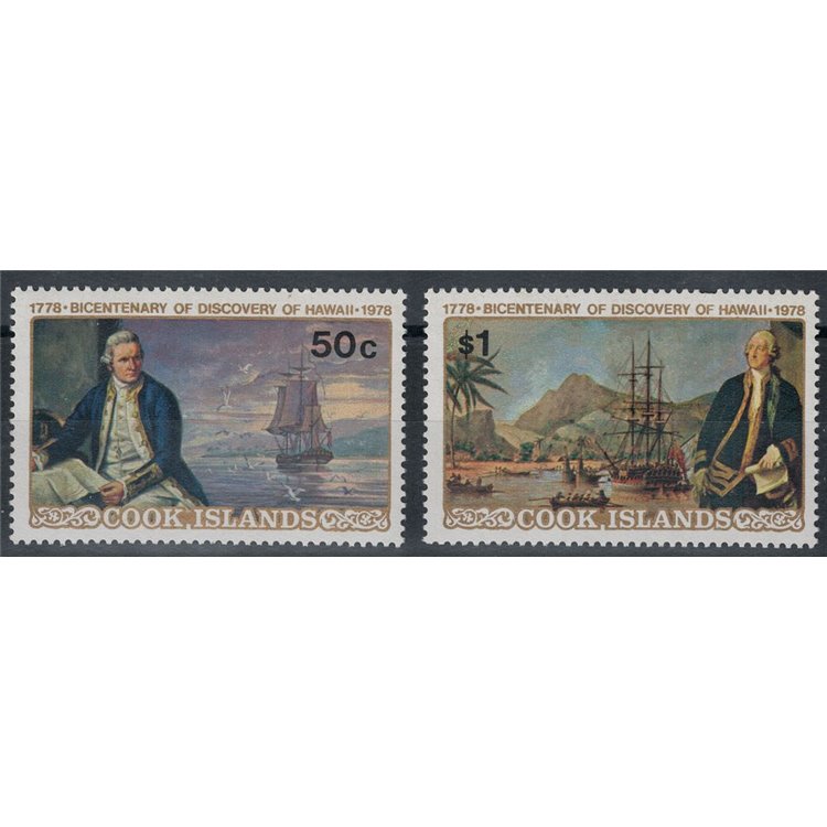 ISOLE COOK 1978 Bicentenario scoperta delle isole Hawaii 2v MNH**