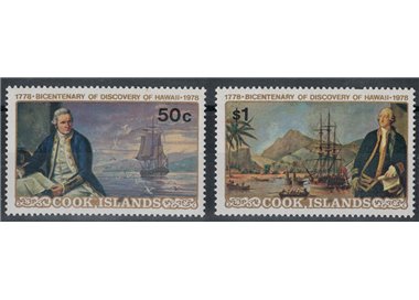ISOLE COOK 1978 Bicentenario scoperta delle isole Hawaii 2v MNH**