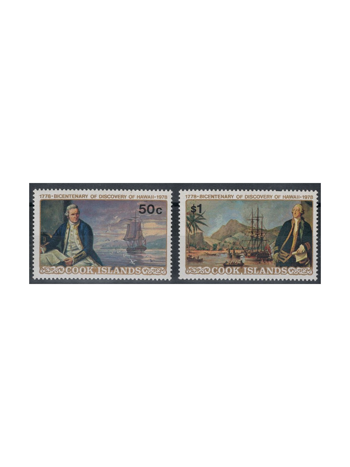 ISOLE COOK 1978 Bicentenario scoperta delle isole Hawaii 2v MNH**