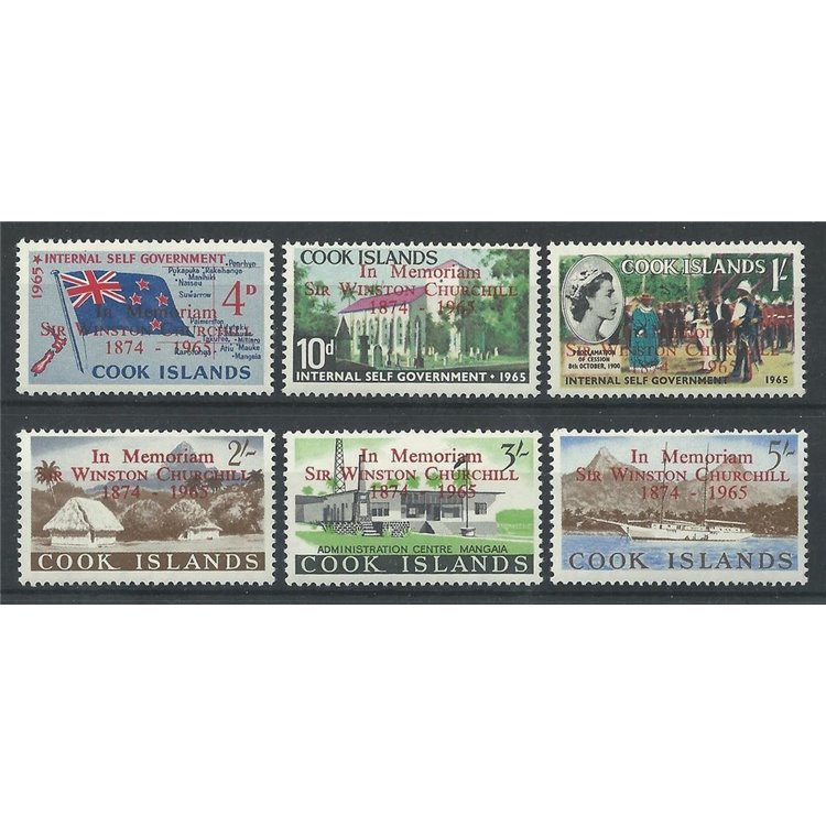 ISOLE COOK 1966 In memoria di Winston Churchill 6v MH*