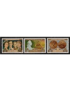 ISOLE COOK 1970 Visita della famiglia reale 3v MNH**