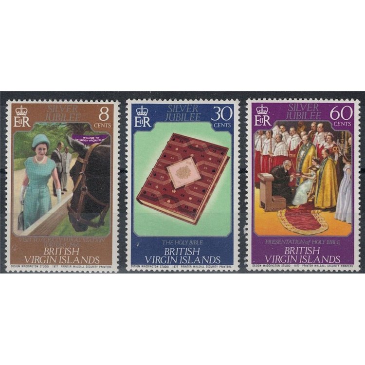 VIRGIN ISLANDS 1977 Silver Jubilee 3v MNH**