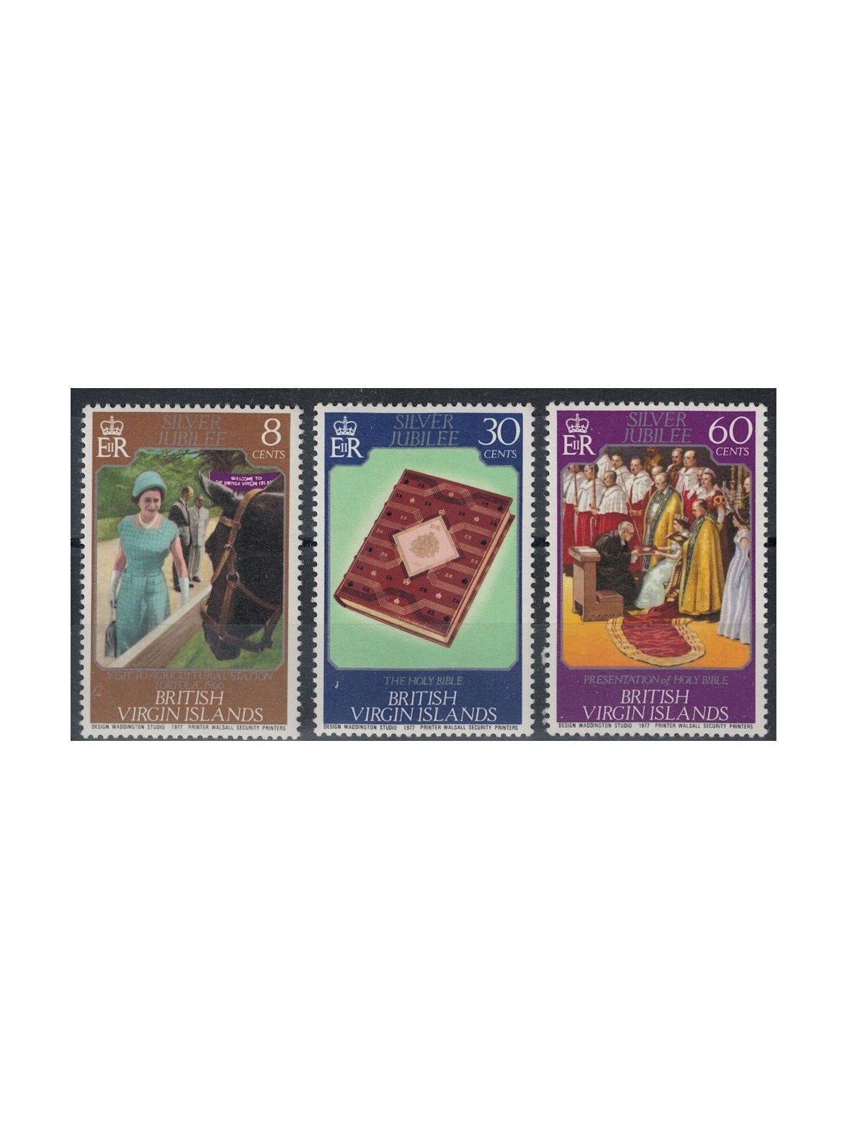 VIRGIN ISLANDS 1977 Silver Jubilee 3v MNH**