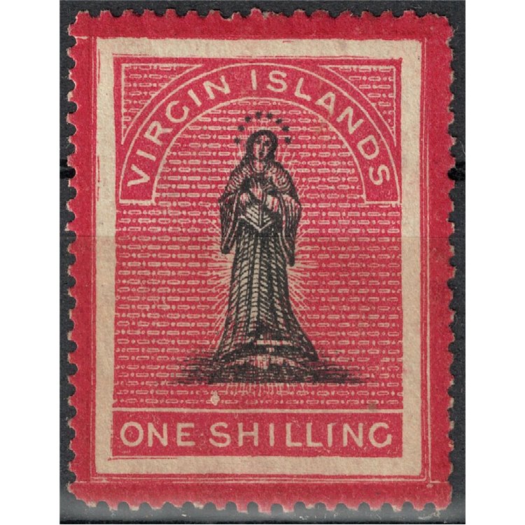 ISOLE VERGINI 1867 La vergine 1s carminio e nero MH*