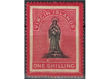 VIRGIN ISLANDS 1867 The Virgin 1s Carmine and Black MH*