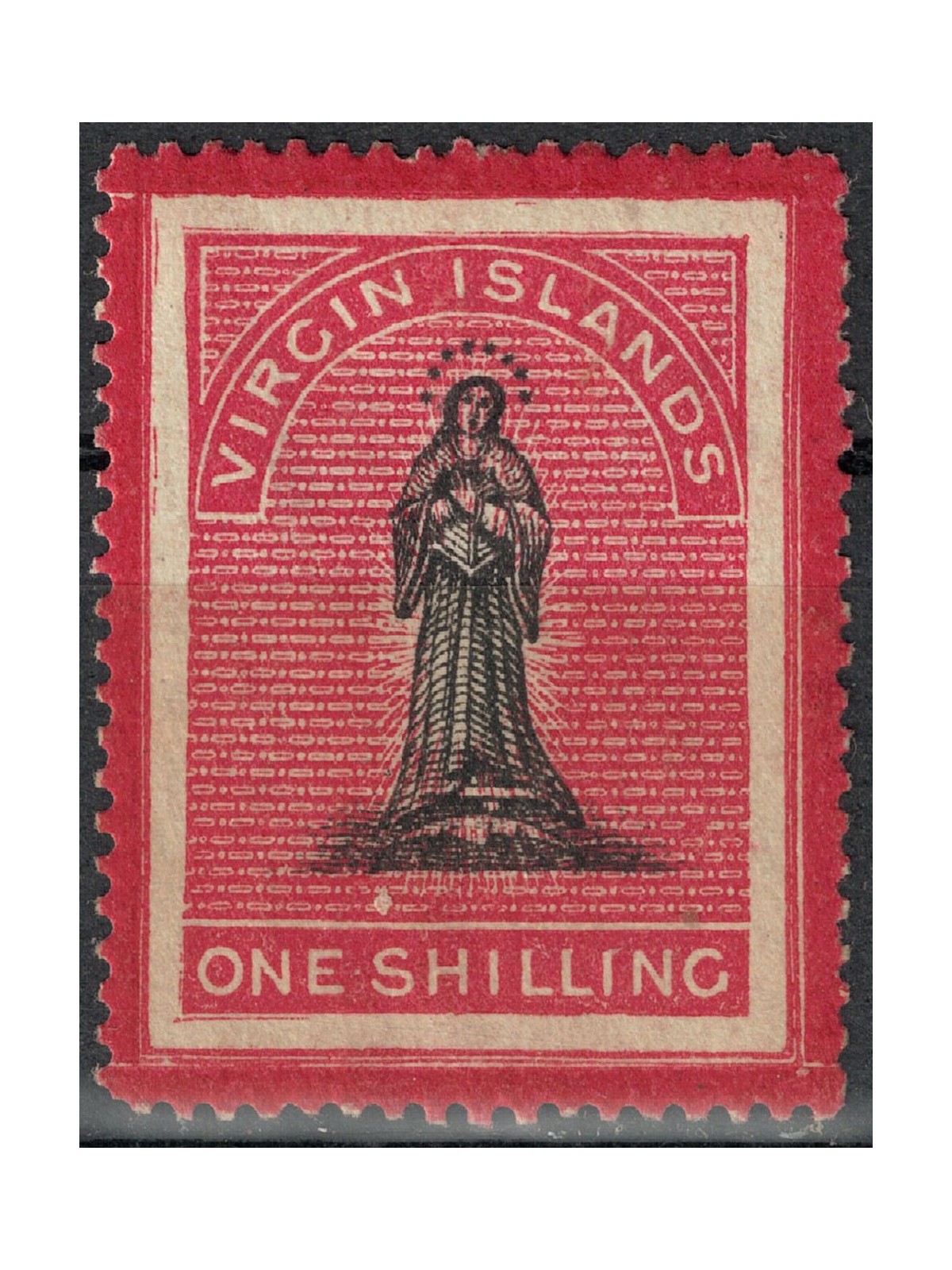 ISOLE VERGINI 1867 La vergine 1s carminio e nero MH*