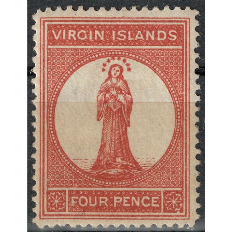VIRGIN ISLANDS 1888-89 The Virgin 4p red brown MH*