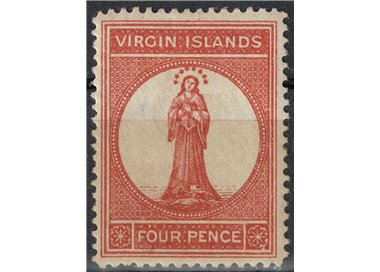 ISOLE VERGINI 1888-89 La vergine 4p rosso bruno MH*