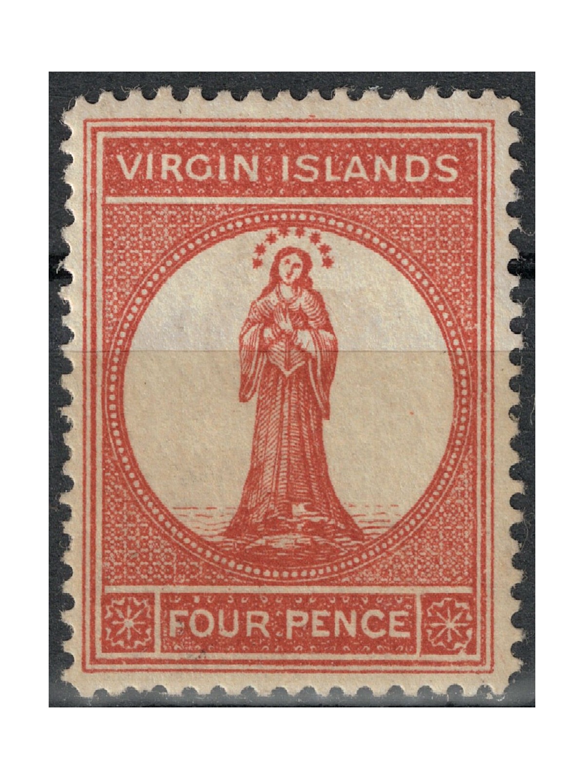 VIRGIN ISLANDS 1888-89 The Virgin 4p red brown MH*