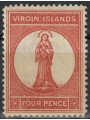 ISOLE VERGINI 1888-89 La vergine 4p rosso bruno MH*
