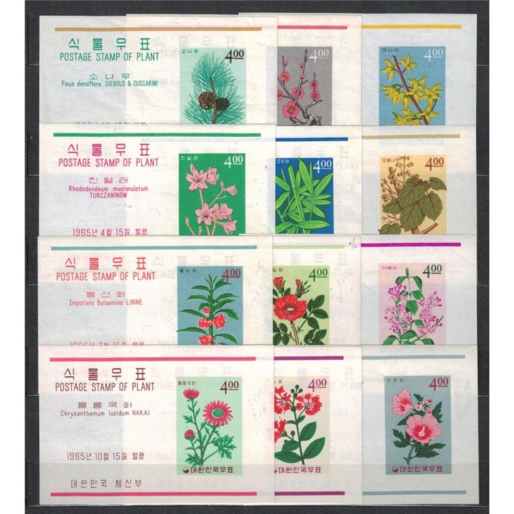 COREA DEL SUD 1965 Flora 12 BF MNH**