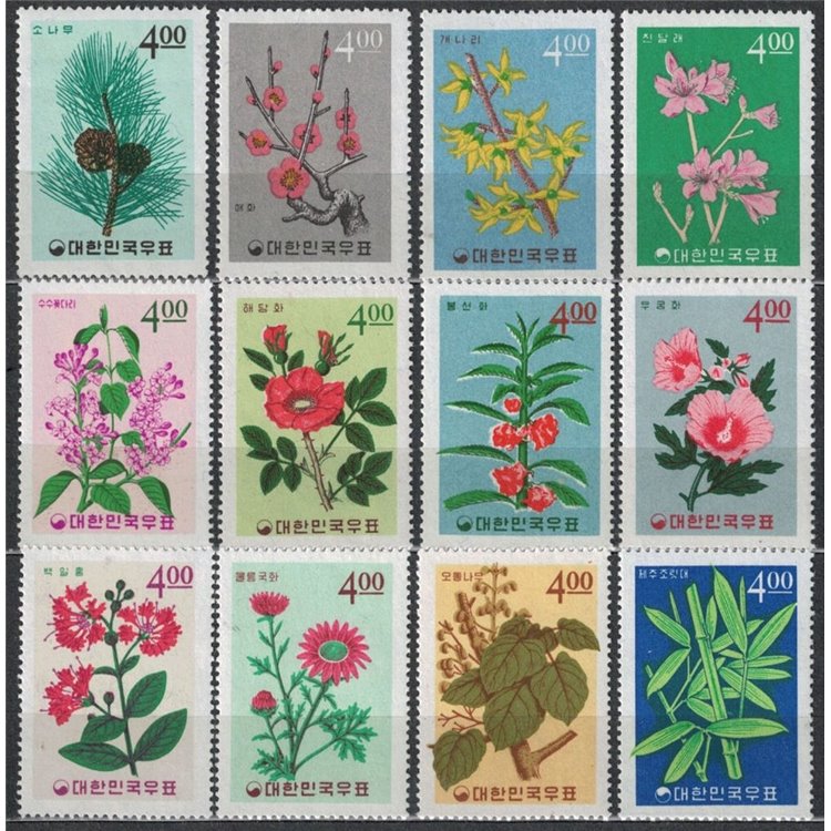 COREA DEL SUD 1965 Flora 12v MNH**
