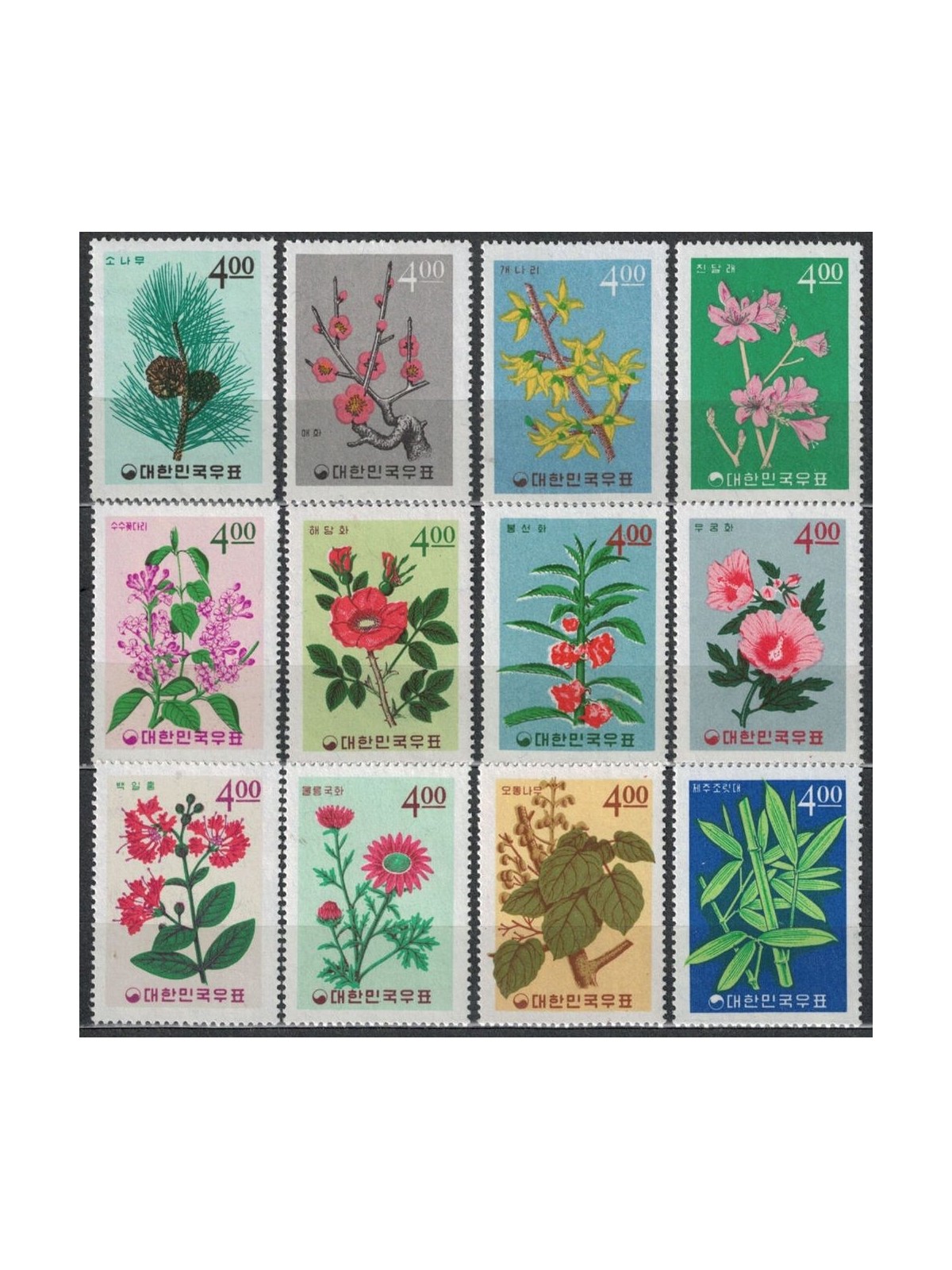COREA DEL SUD 1965 Flora 12v MNH**