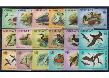 KIRIBATI 1982-85 Serie ordinaria, uccelli 18v MNH**