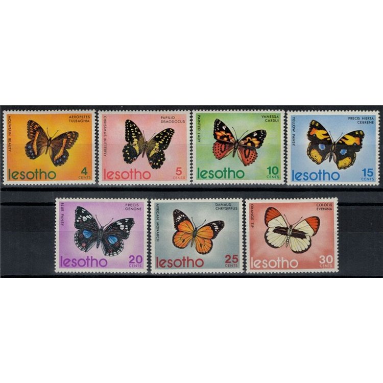 LESOTHO 1973 Fauna, butterflies 7v MNH**