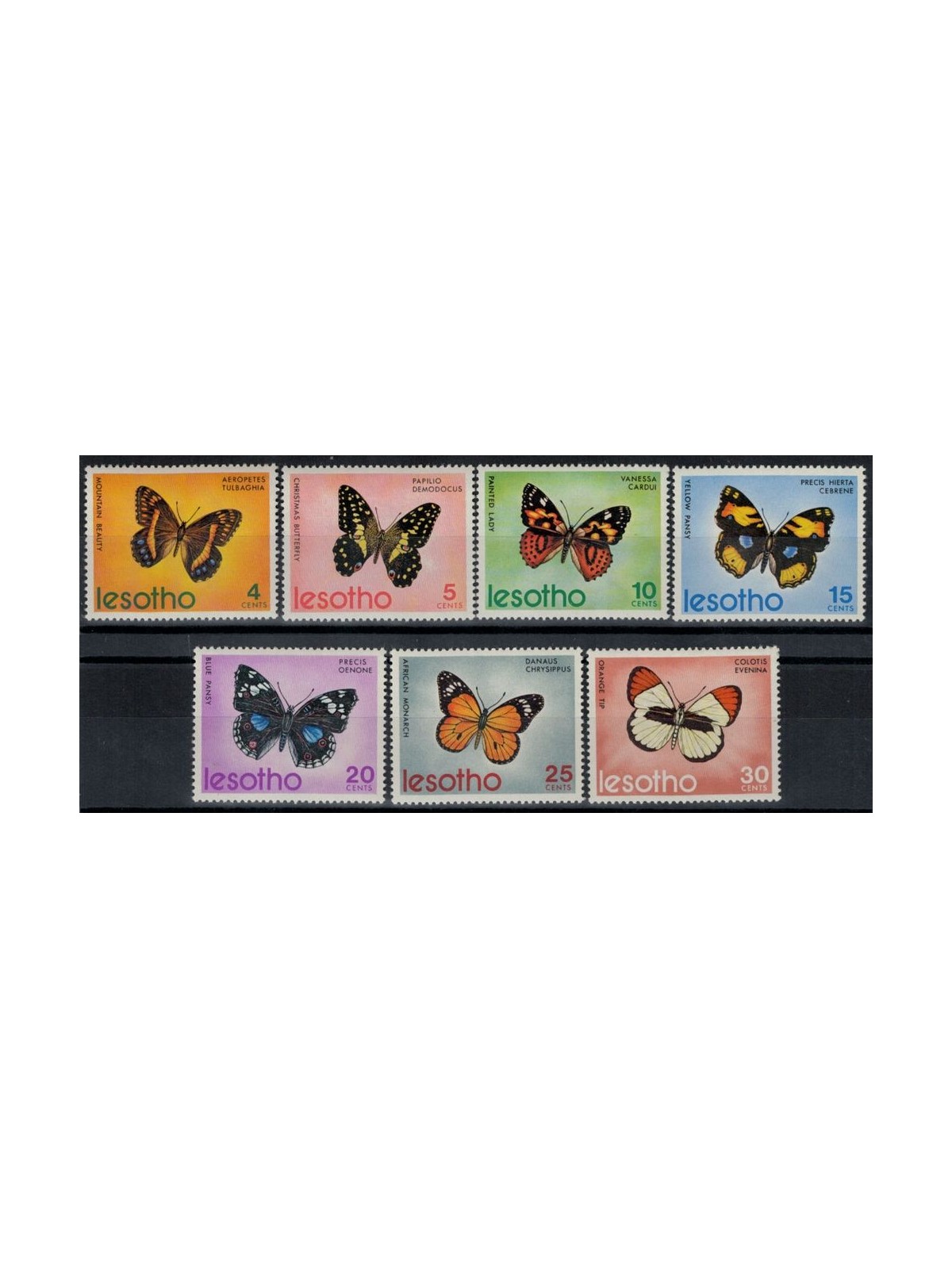 LESOTHO 1973 Fauna, butterflies 7v MNH**