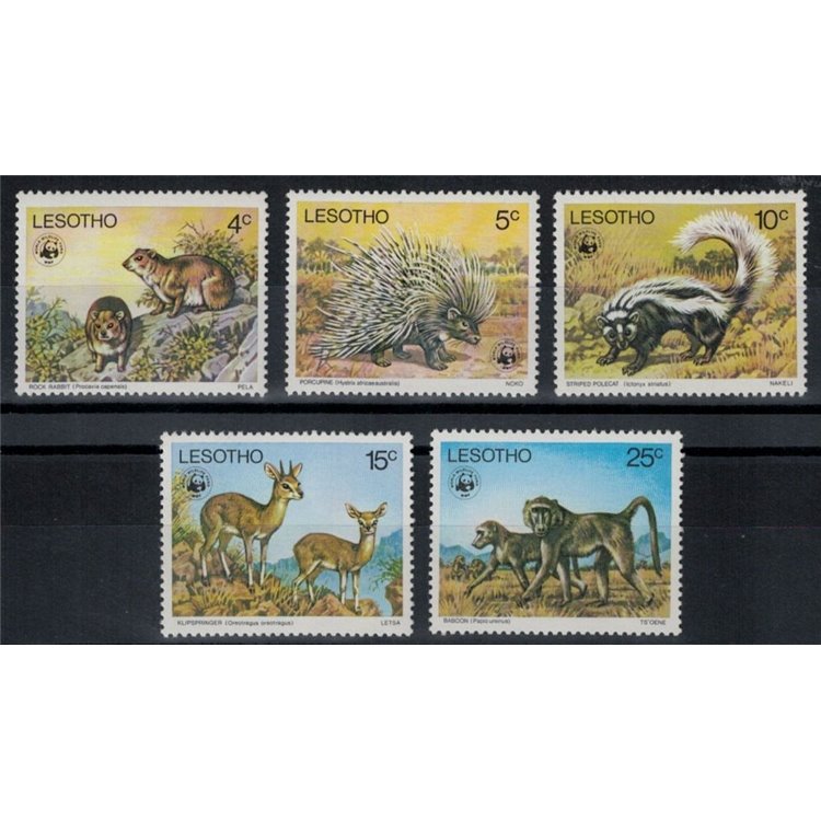 LESOTHO 1977 Fauna, animals 5v MNH**