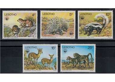 LESOTHO 1977 Fauna, animals 5v MNH**