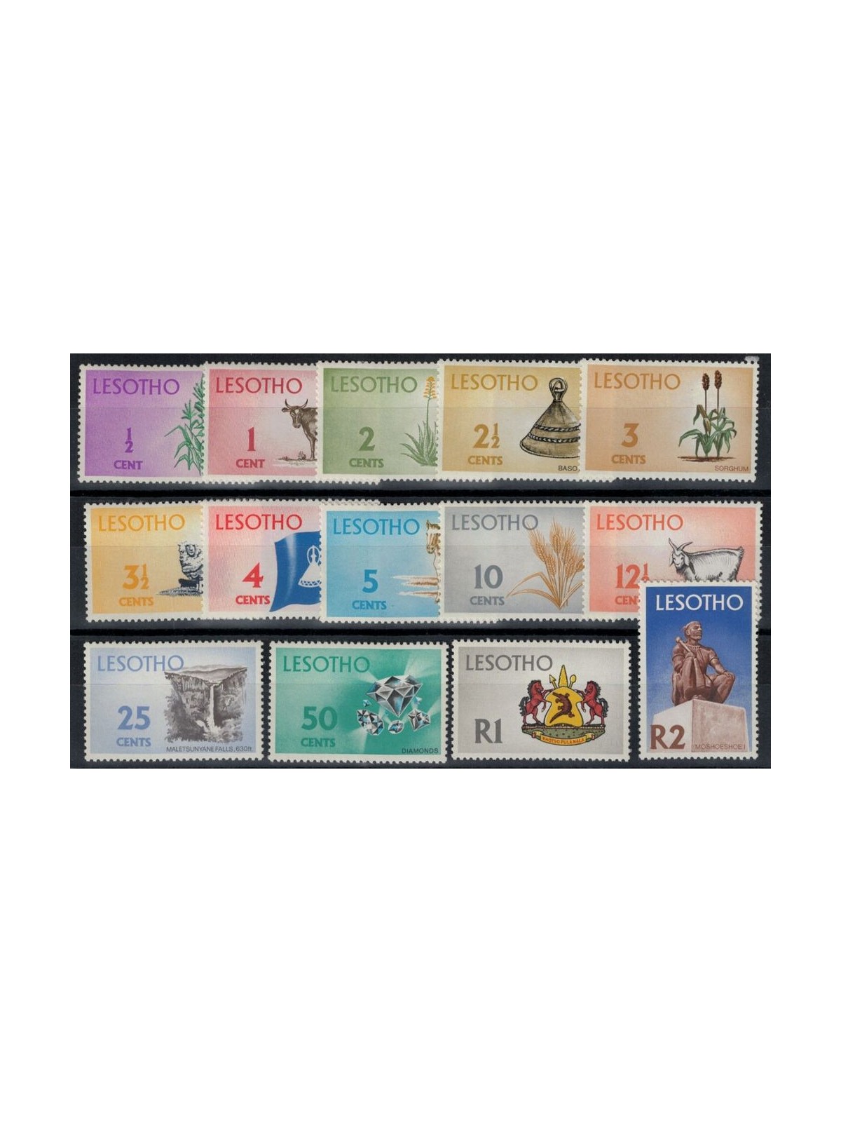 LESOTHO 1970 Definitive series 14v MNH**