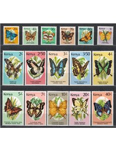 KENYA 1987 Butterflies 16v MNH**
