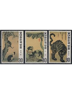 SOUTH KOREA 1970 Animal paintings 3v MNH**