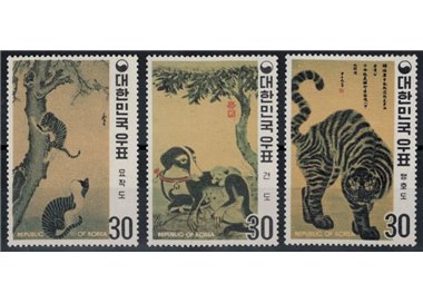 SOUTH KOREA 1970 Animal paintings 3v MNH**