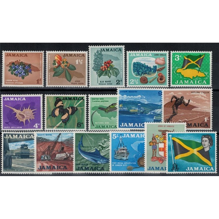 JAMAICA 1964 Definitives 16v MNH**