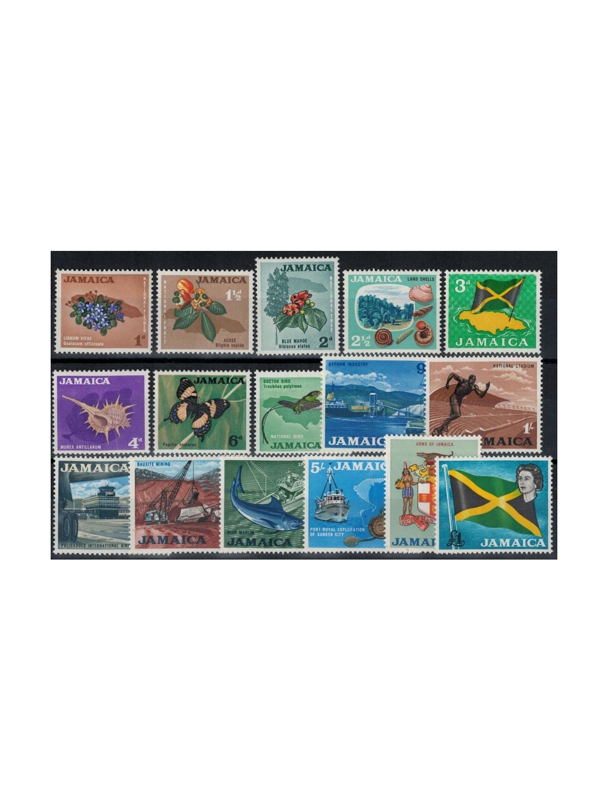JAMAICA 1964 Definitives 16v MNH**