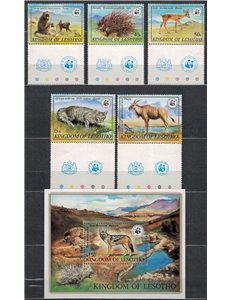 LESOTHO 1982 Fauna, animals 5v + 1 s/s MNH**