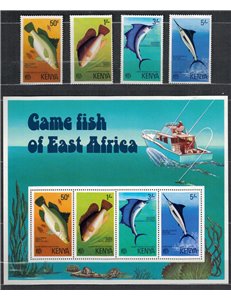 KENYA 1977 Pesci - Fish 4 v + 1 BF