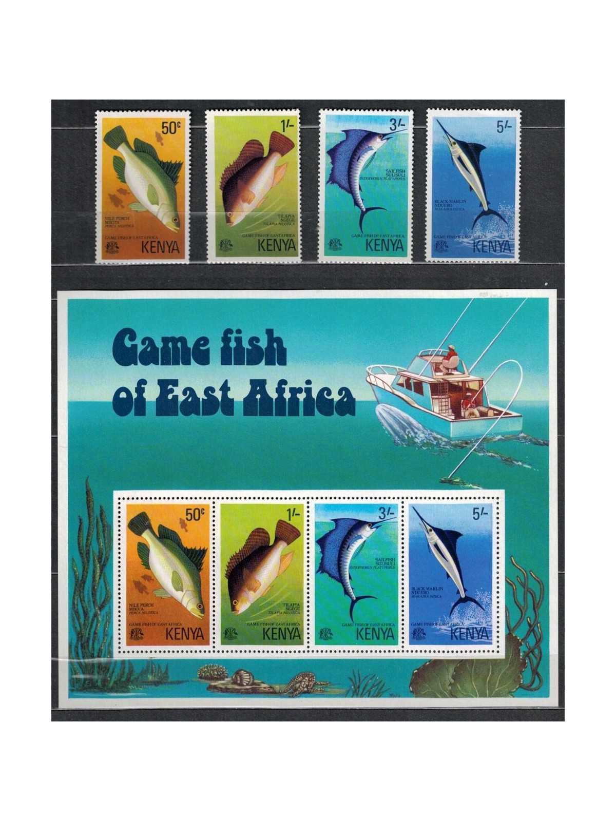 KENYA 1977 Pesci - Fish 4 v + 1 BF