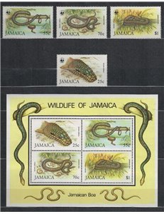 JAMAICA 1984 Fauna, boa della Jamaica 4v + 1 BF MNH**