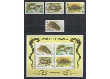 JAMAICA 1984 Fauna, boa della Jamaica 4v + 1 BF MNH**