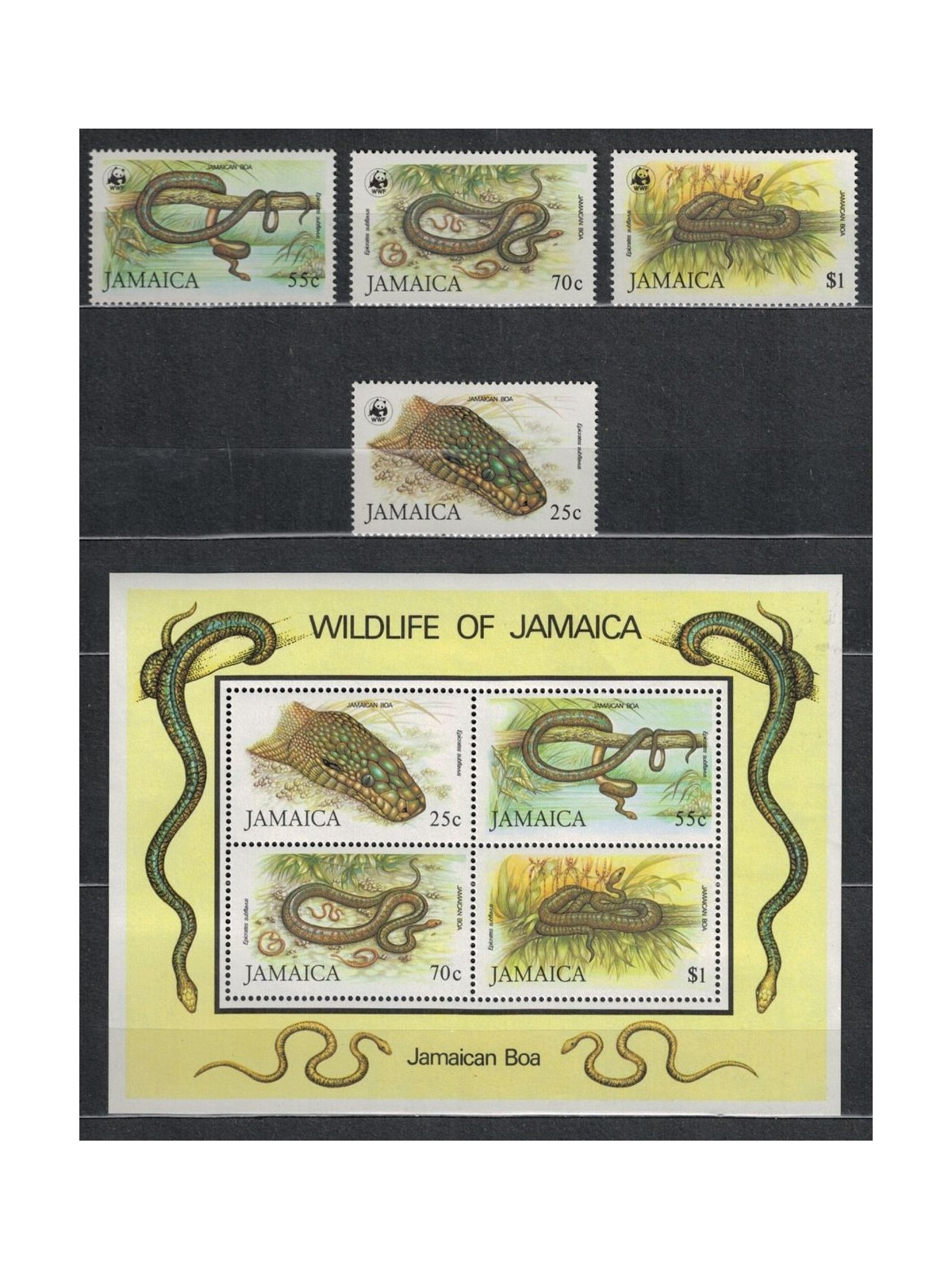 JAMAICA 1984 Fauna, Jamaican boa 4v + 1 s/s MNH**