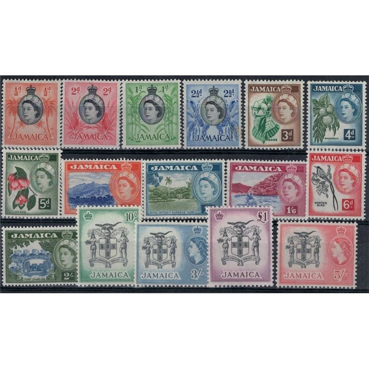 JAMAICA 1956 Ordinary series 16v MNH**