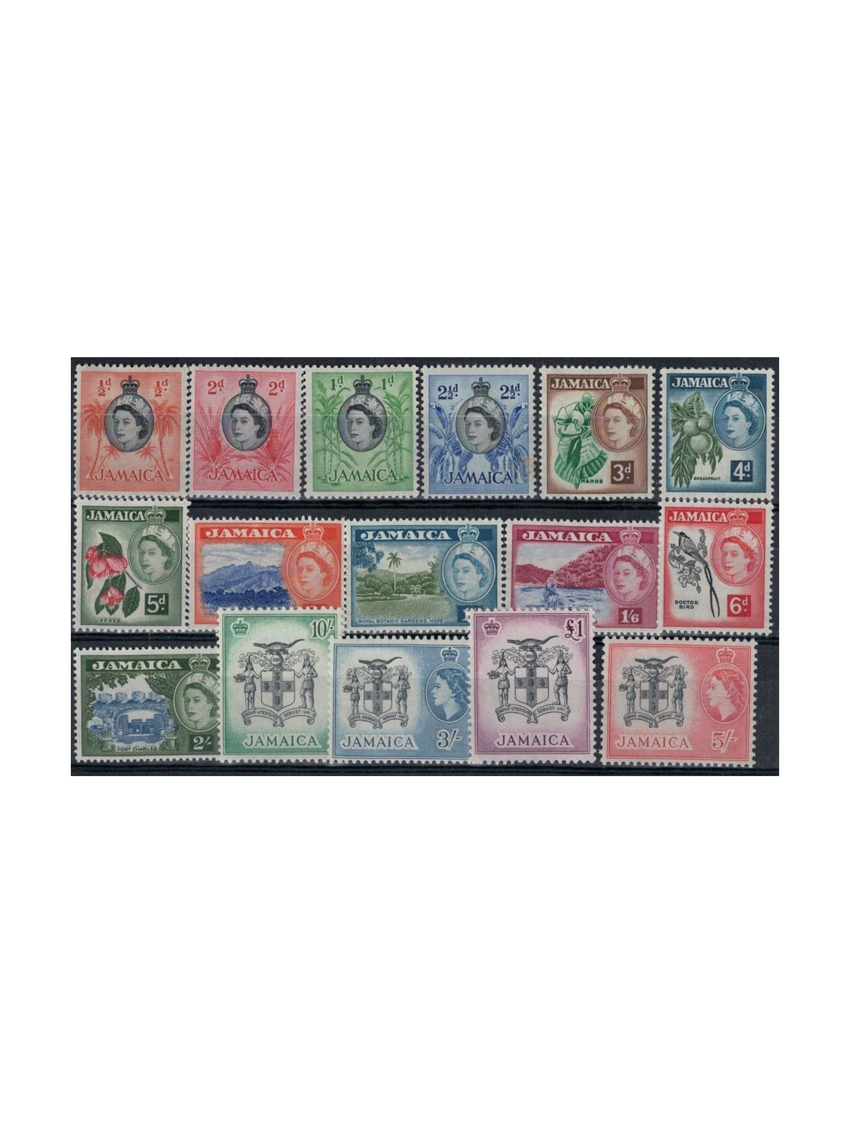 JAMAICA 1956 Serie ordinaria 16v MNH**