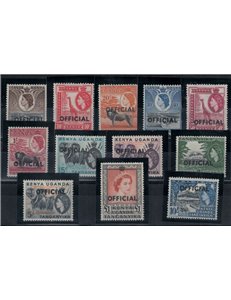 KENYA UGANDA AND TANGANYIKA 1959 Ordinary, Official stamps - Definitives, Official stamps 12 v