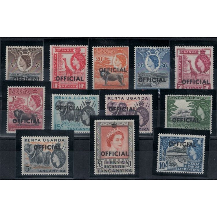 KENYA UGANDA AND TANGANYIKA 1959 Ordinary, Official stamps - Definitives, Official stamps 12 v