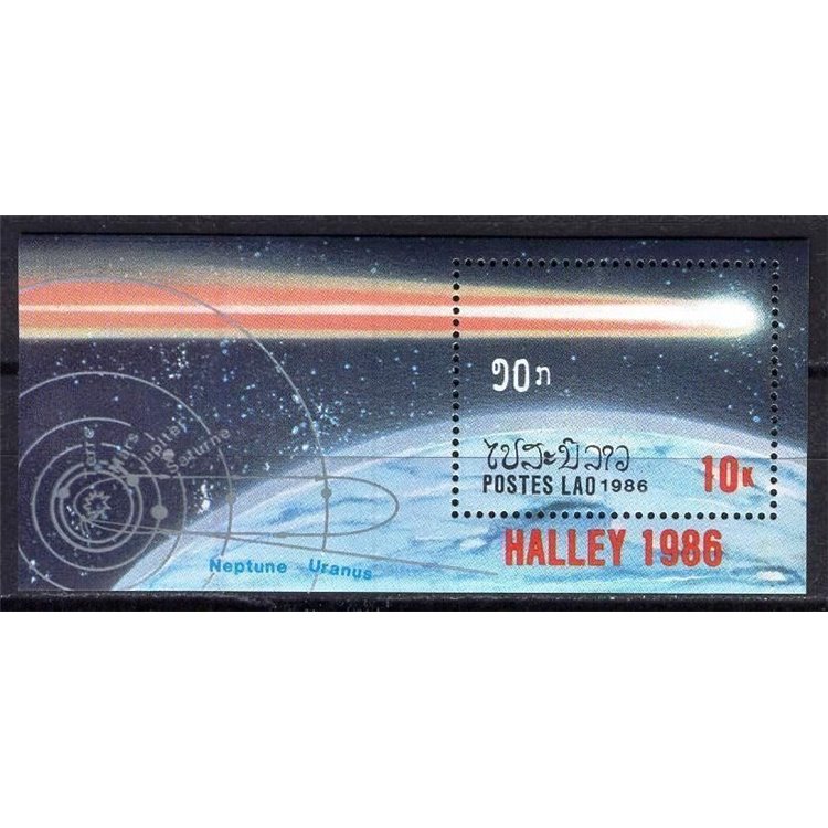 LAOS 1986 Cometa di Halley 1 BF MNH**