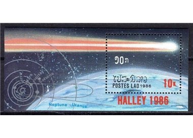 LAOS 1986 Cometa di Halley 1 BF MNH**
