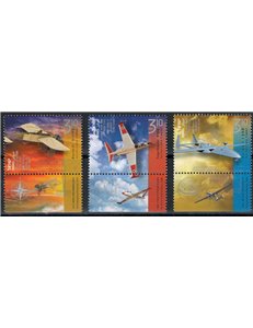 ISRAEL 2013 Aviation Anniversary 3v MNH**