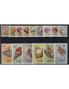 KENYA 1971 Ordinary set, shells 15v MNH**