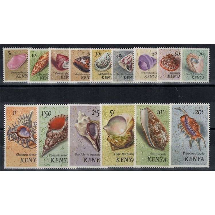 KENYA 1971 Ordinary set, shells 15v MNH**
