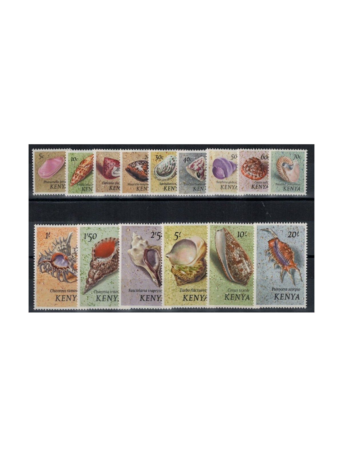 KENYA 1971 Ordinary set, shells 15v MNH**