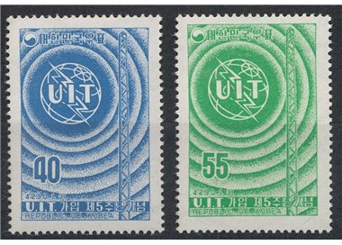 COREA DEL SUD 1957 Anniversario UIT 2v MNH**